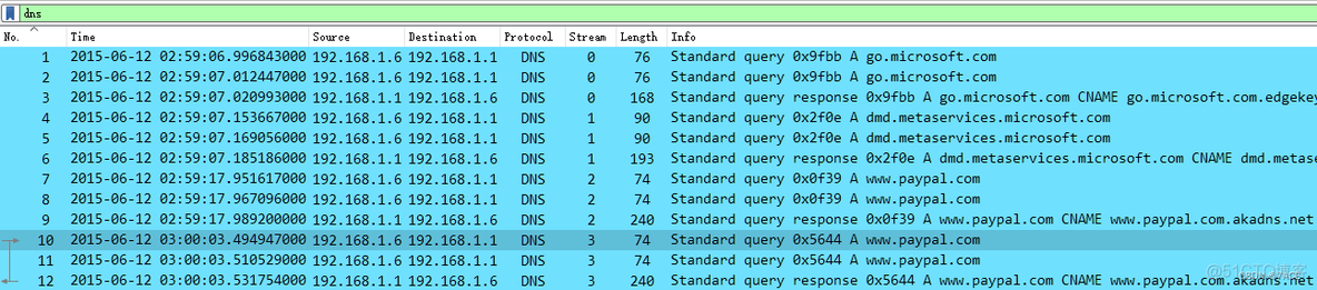 wireshark进行DNS查询_wireshark