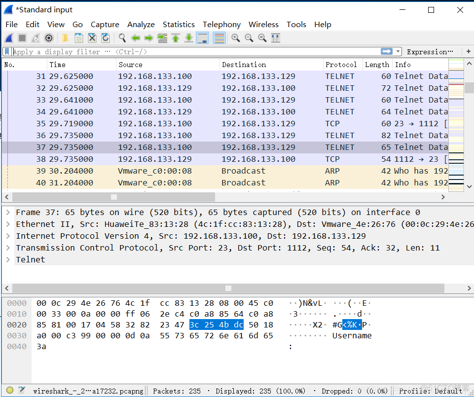 如何用wireshark telnet 发送hello_抓包_05