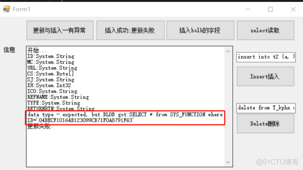 【YashanDB知识库】执行sql语句时报YAS-04401 data type - expected, but BLOB got异常_.net