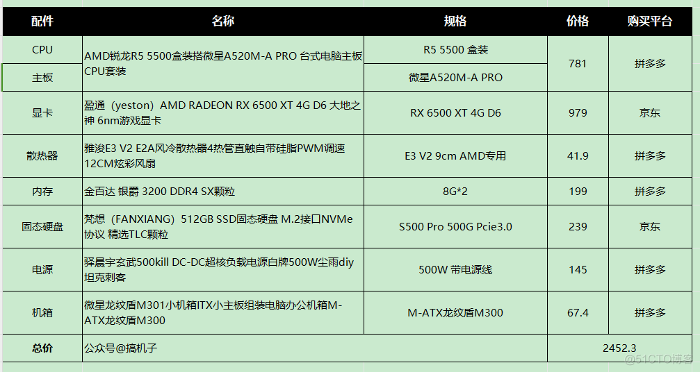 2K预算怎么配电脑？预算2k左右配台电脑DIY装机方案清单推荐！_4G_07