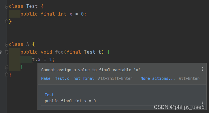 java中final修饰方法时方法内的变量可以修改吗_java_07