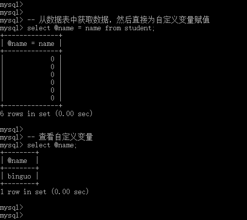 mysql 表变量 使用_赋值_06