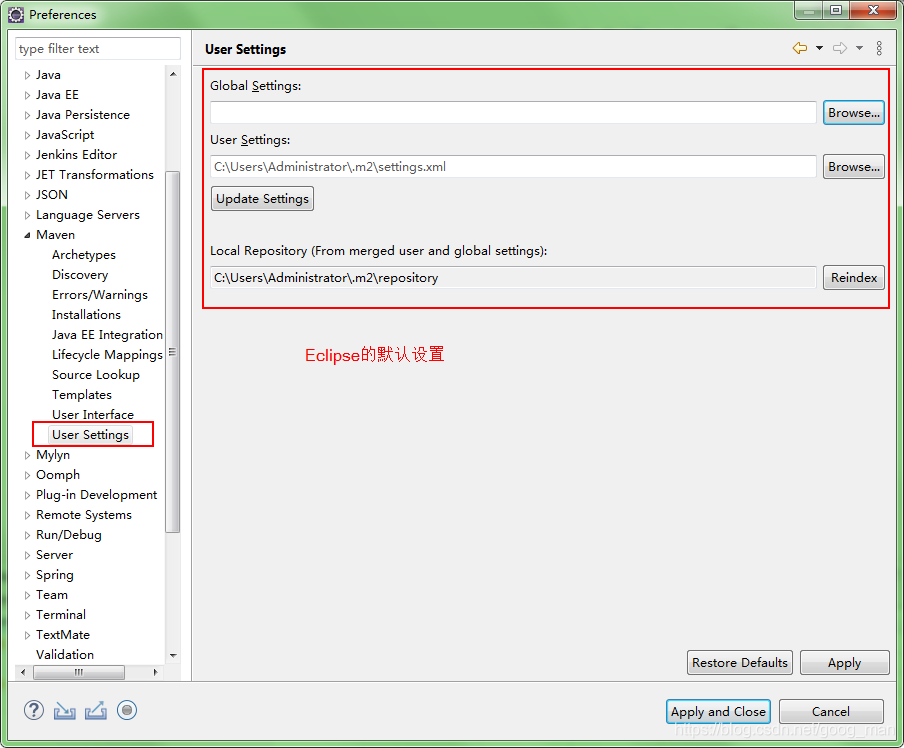 STS maven导入其他项目_eclipse配置Maven_05