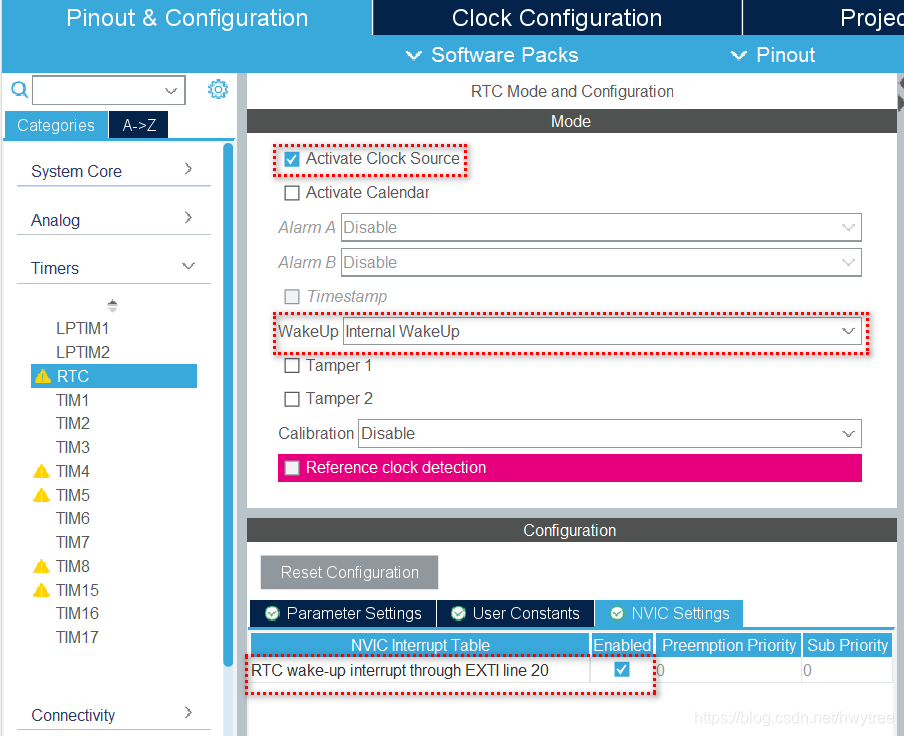 cubemx STM32F1 RTC定时唤醒_RTC唤醒时钟_03