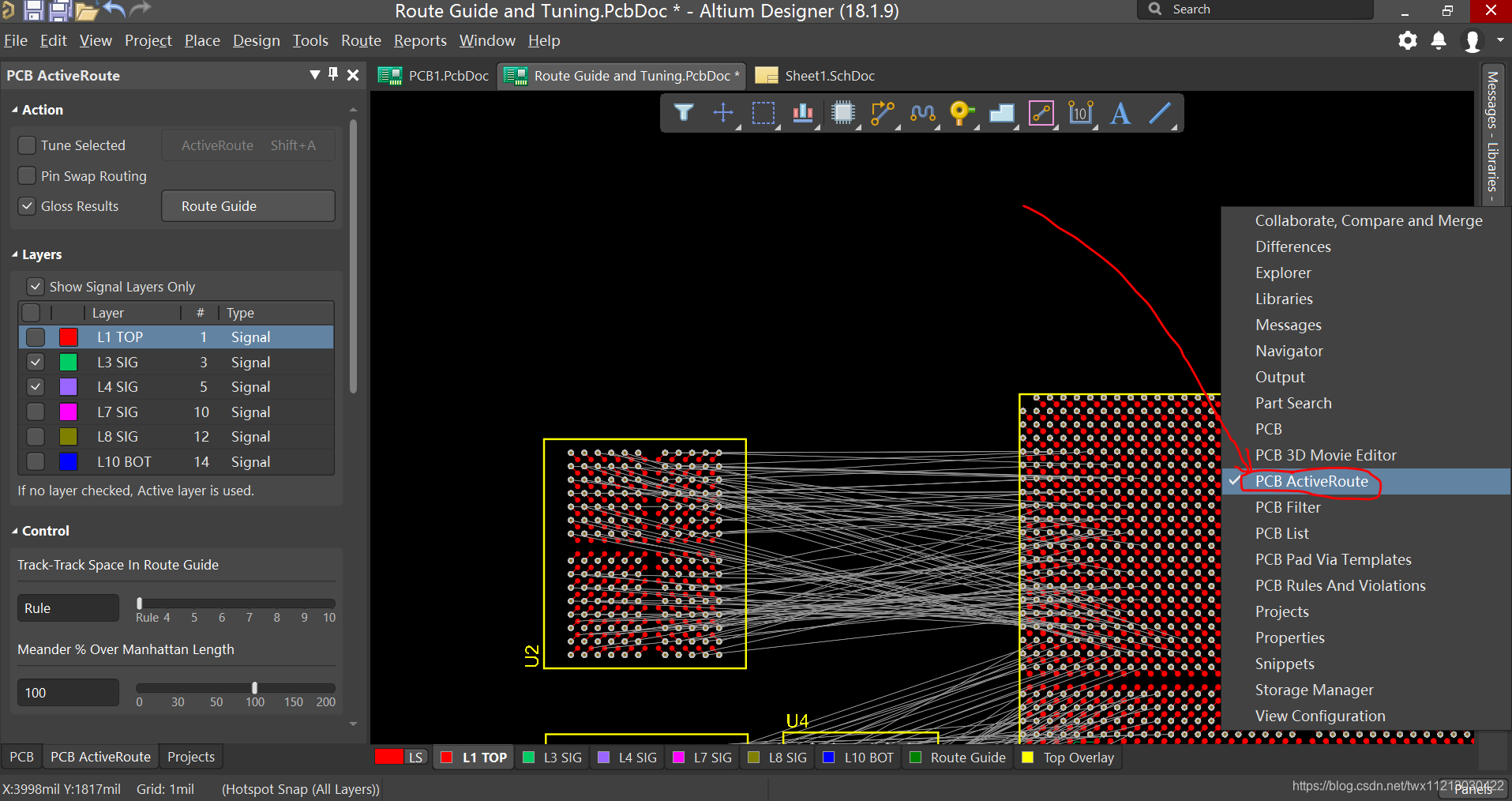 altium designer等长线3W规格_AD18