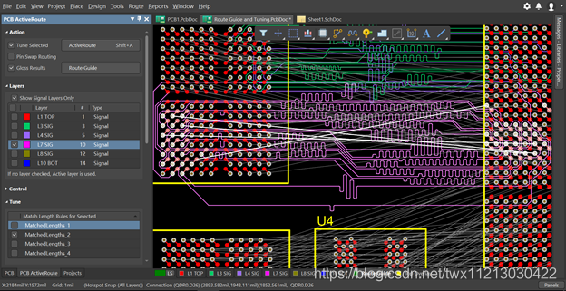 altium designer等长线3W规格_高亮显示_33