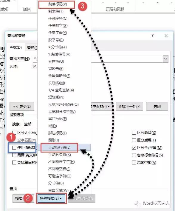 word 换行符java_查找替换_07