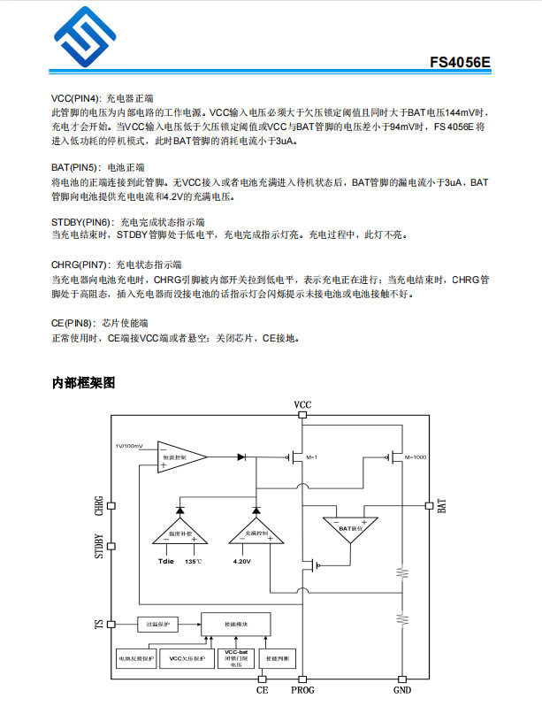 FS4056E是一款单节锂离子电池恒流/恒压线性充电芯片支持NTC温度_环境温度_04