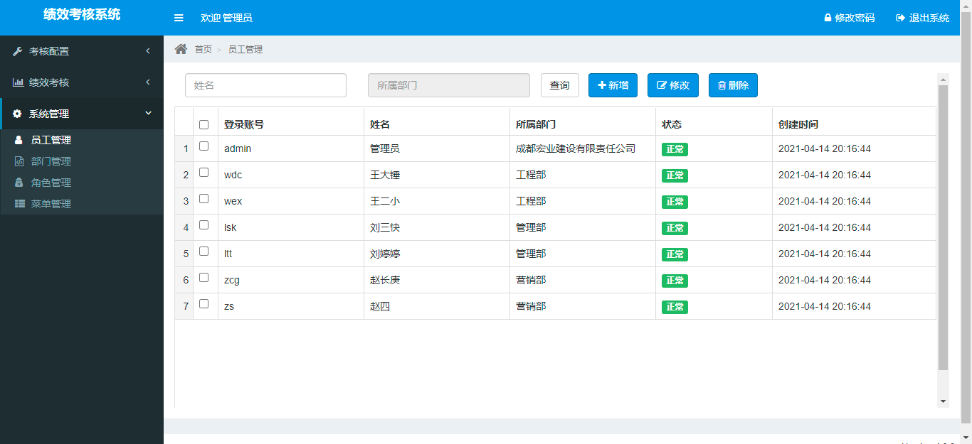 5.绩效考核系统 SpringBoot2+MyBatis+MySQL5.7_系统管理_18