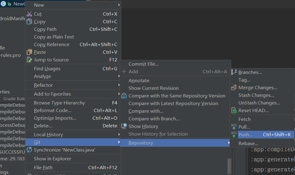 Android studio 新增 git 过滤文件无效_share project_15