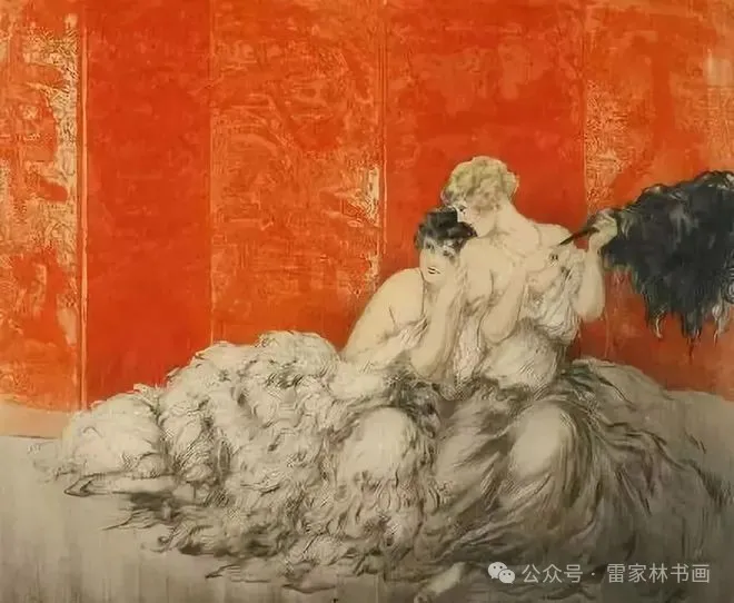 法国时尚画家笔下有点近东方绘画风格的迷人美人儿_画画_11