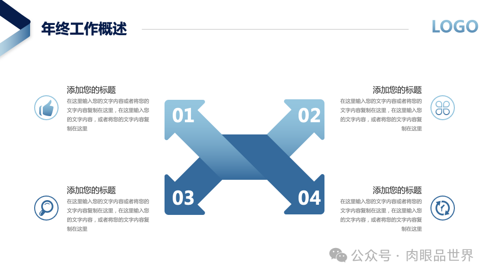 33页蓝色通用商务工作总结年终述PPT模板（附下载）_模型驱动_04