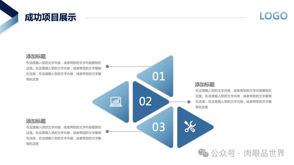 33页蓝色通用商务工作总结年终述PPT模板（附下载）_模型驱动_18