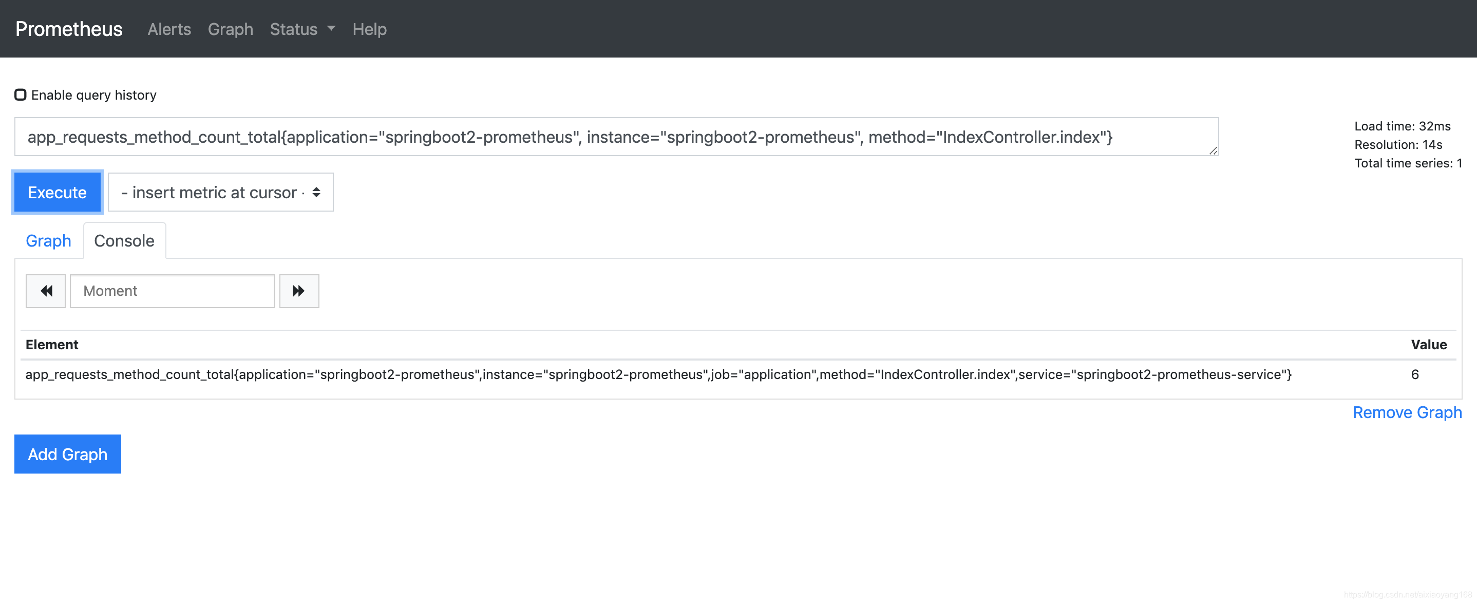 Spring Boot 集成 micrometer prometheus 代码示例： 监控某几个 API 请求次数和所有 API 请求次数、监控实时在线人数_prometheus_08