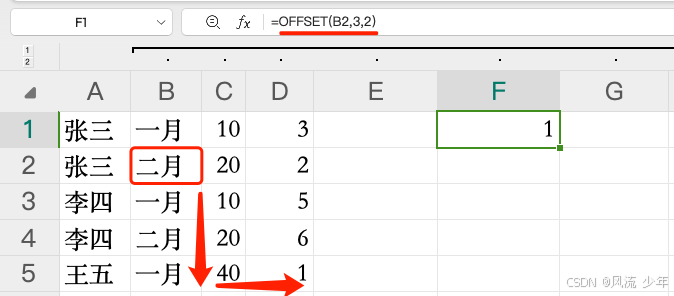 Excel查找函数(match行+index列 & offset&take & indirect & choosecols&chooserows)_多列_05