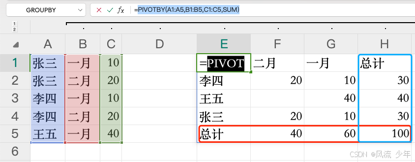 Excel高阶函数(lambda & map & reduce & let & pivotby)_字段_04