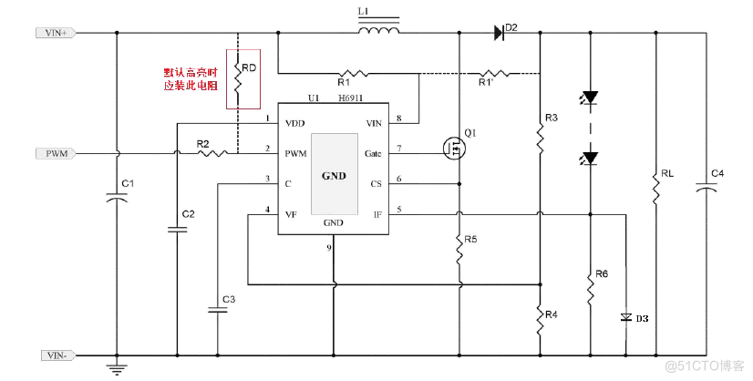 3.7V 升压12V 24V 7.4V升压12V 24V 升压恒流芯片PWM调光 摄影灯-H6911_升压恒流芯片PWM调光 摄影灯-H691