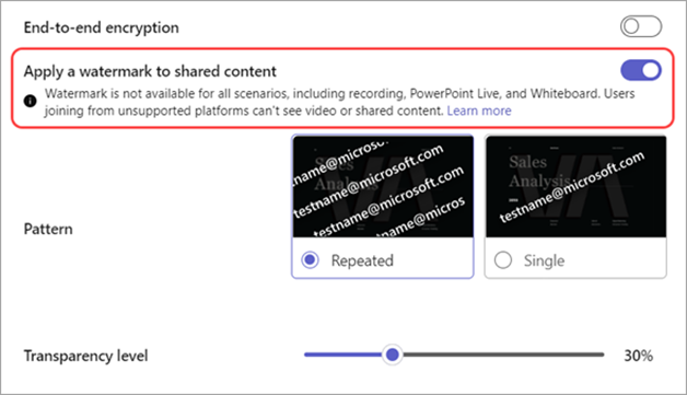 Microsoft 365 新功能速递：Microsoft Teams（Premium版本）Watermark支持录制播放_Teams_02