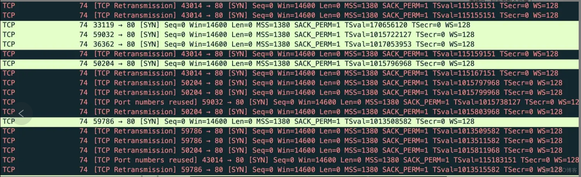 客户端访问服务端时断时续，抓包：TCP Retransmission_linux