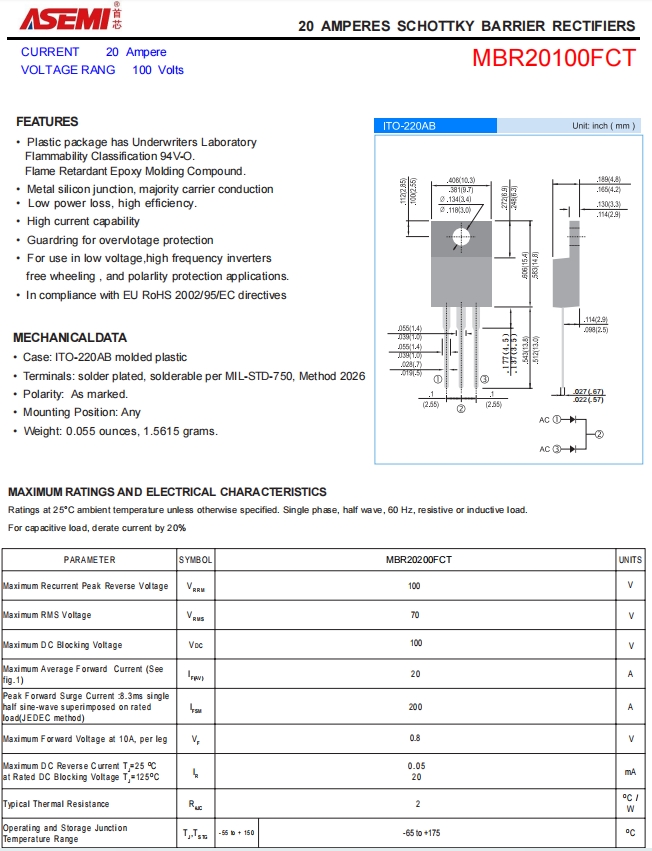 MBR20100FCT-ASEMI适配开关电源MBR20100FCT_ASEMI_02