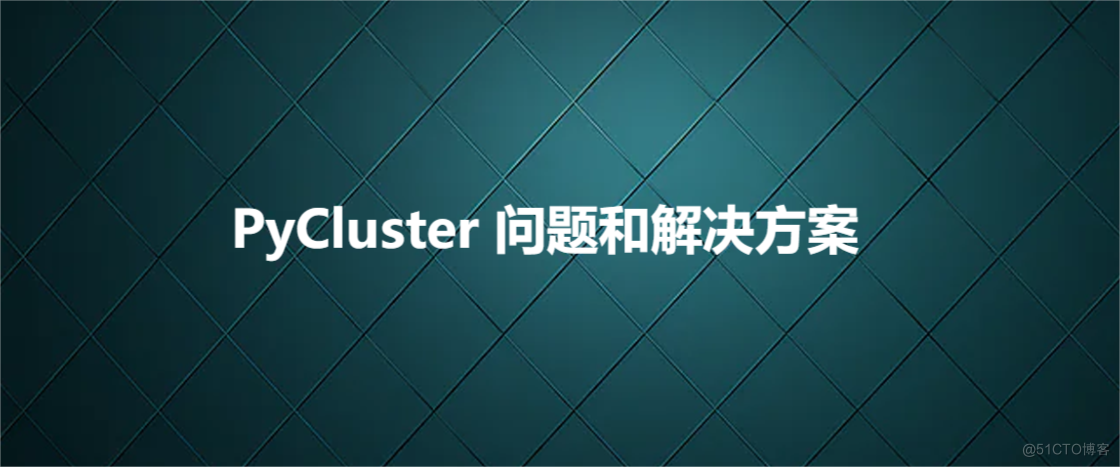 PyCluster 问题和解决方案_聚类算法