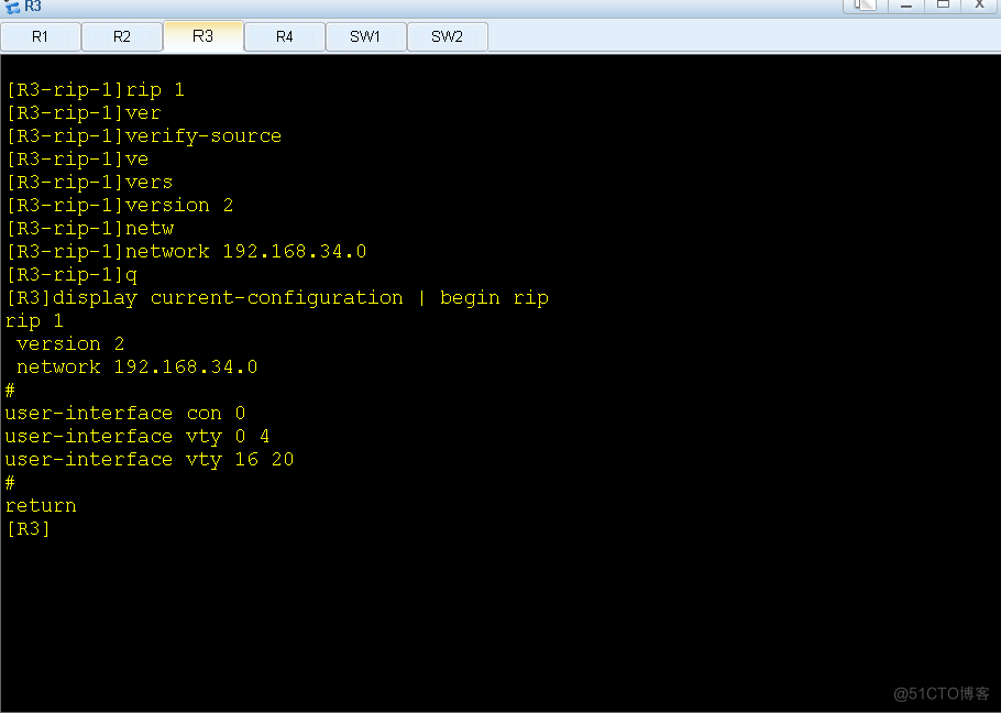 华为路由远程 OSPF及RIP路由重分发_rip_27