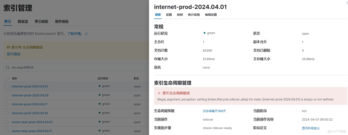 elk索引生命周期错误_elk
