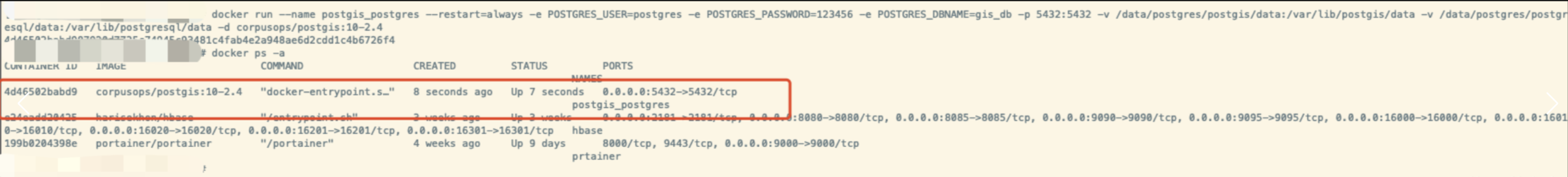 docker安装PostgreSQL+PostGiS_数据库_08