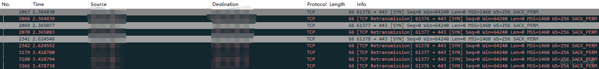 网站间歇性无法访问_TCP RETRANSMISSION_02