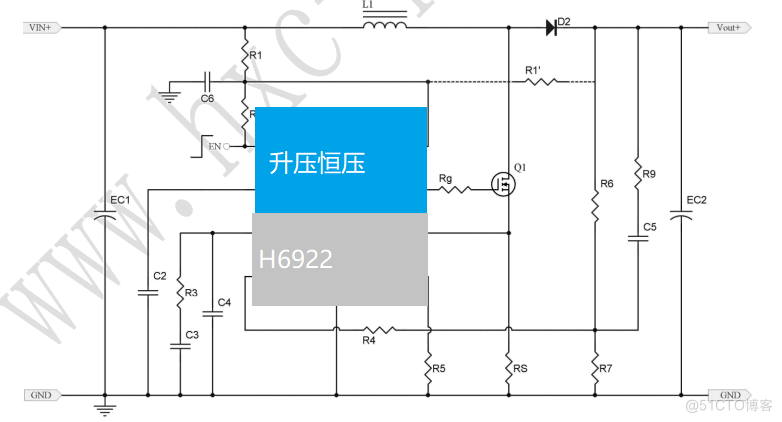 H6922 2.8C-40V （最低启动电压2.5V）升压BOOST恒压芯片 5V12V24V升压IC_移动设备