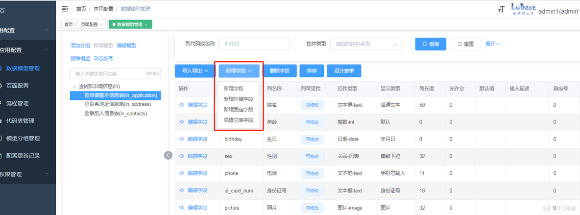 【LuBase低代码框架】第一节-应用与数据模型管理_低代码_12
