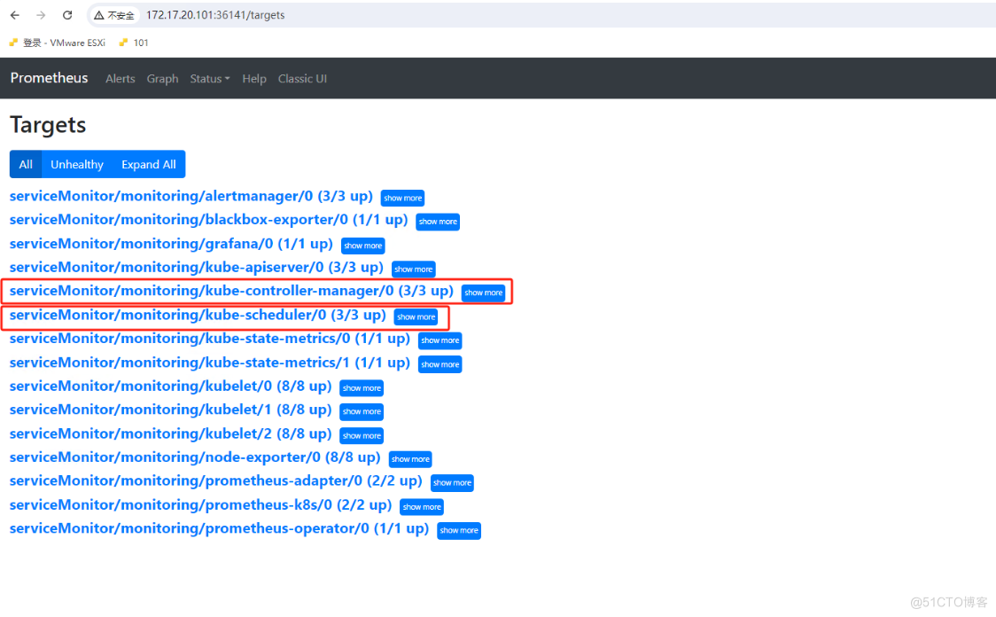 Kubenretes K8s Prometheus监控二进制安装的controller-manager和scheduler_kubernetes