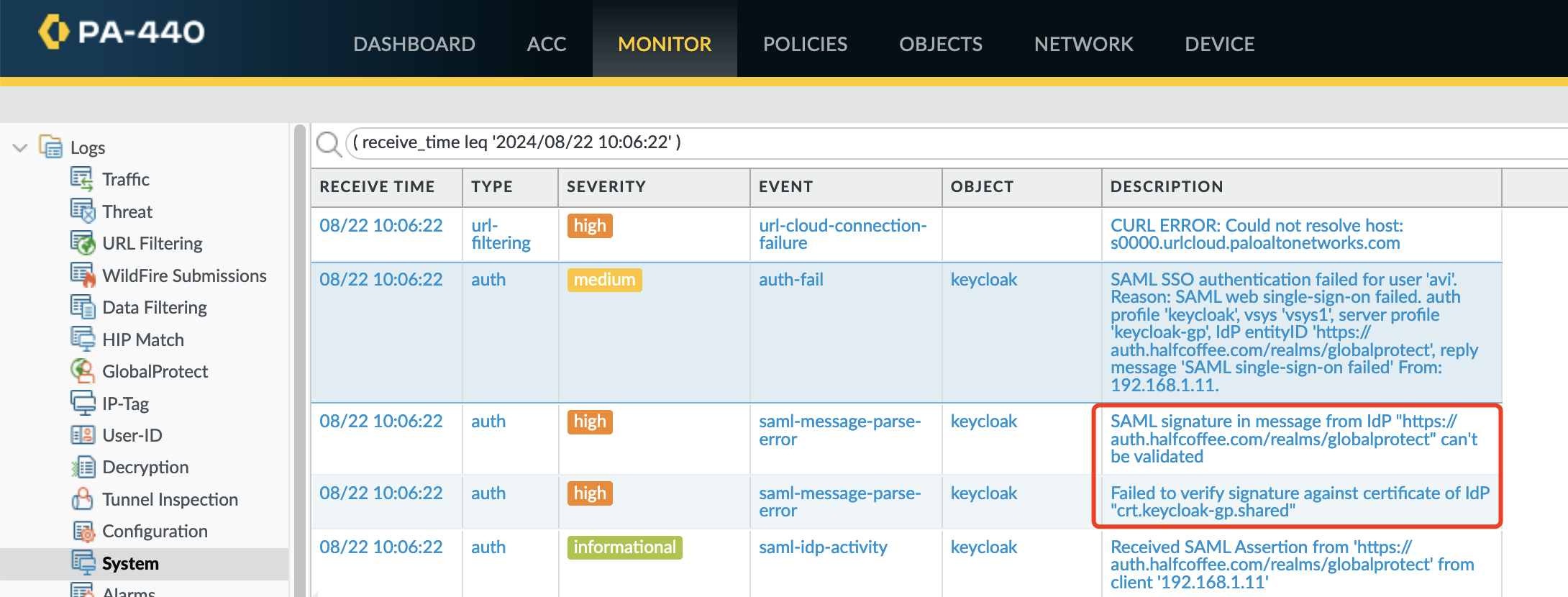 GlobalProtect 对接 SMAL 认证报 Authentication Failed_Keycloak_02