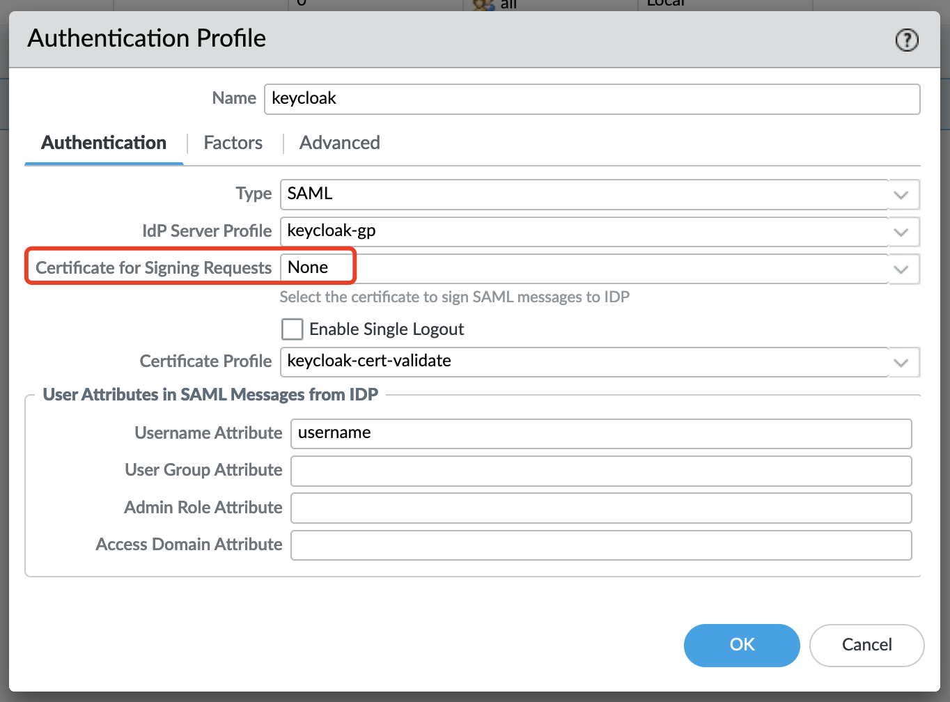 GlobalProtect 对接 SMAL 认证报 Authentication Failed_globalprotect_04