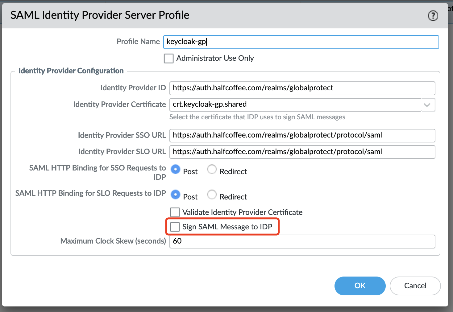 GlobalProtect 对接 SMAL 认证报 Authentication Failed_Keycloak_03