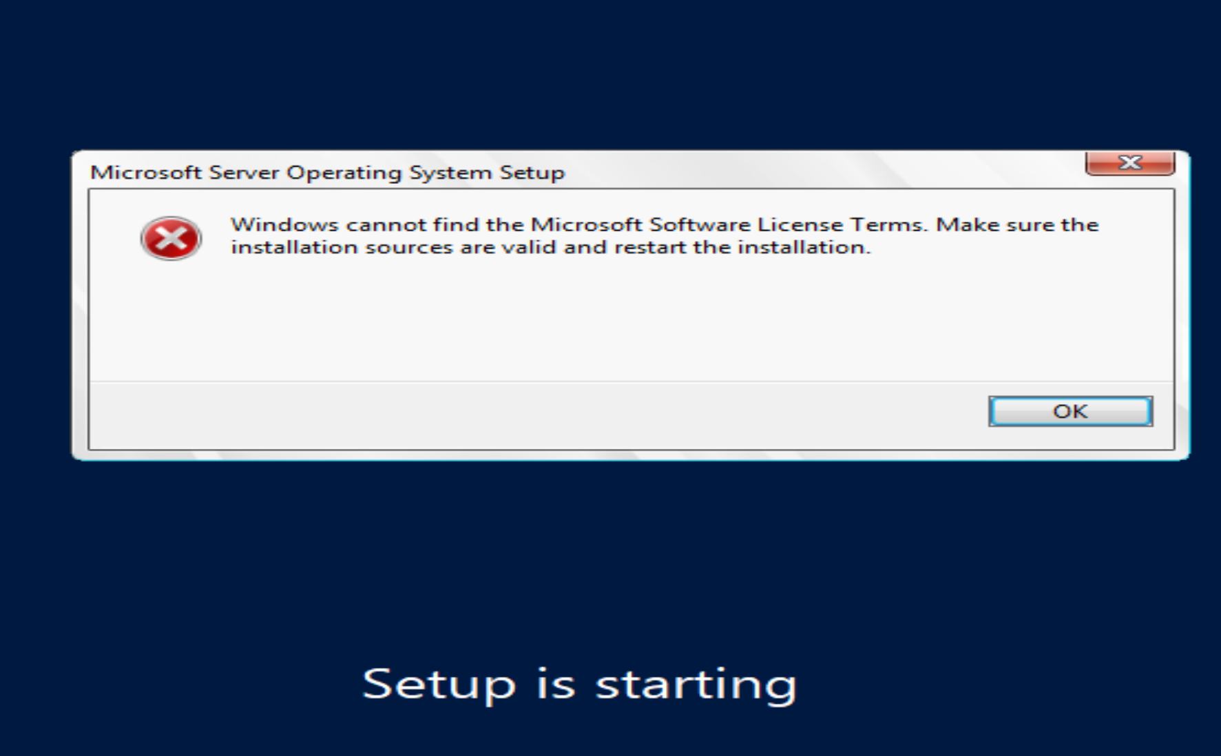 [KB]VMware Workstation安装Windows OS出现：”Windows Cannot Find the Microsoft Software License Terms”_Windows