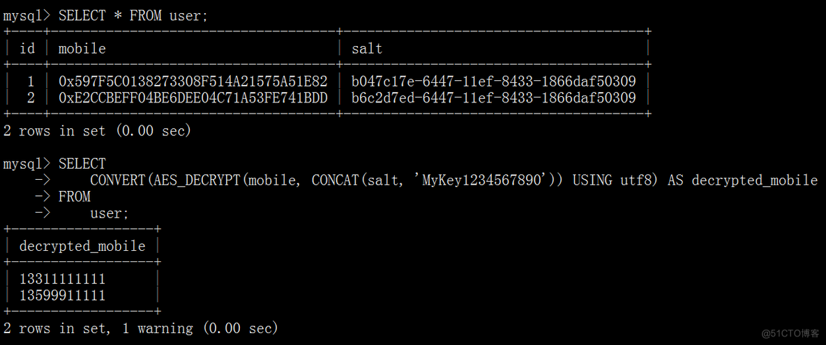 用MySQL自身函数实现 - 随机盐加密，解密，脱敏。_MySQL