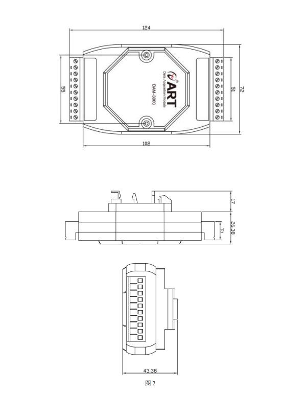 三相交流电量采集模块400V 100A电压电流功率电度采集DAM-3505N（T）_485总线采集模块_02