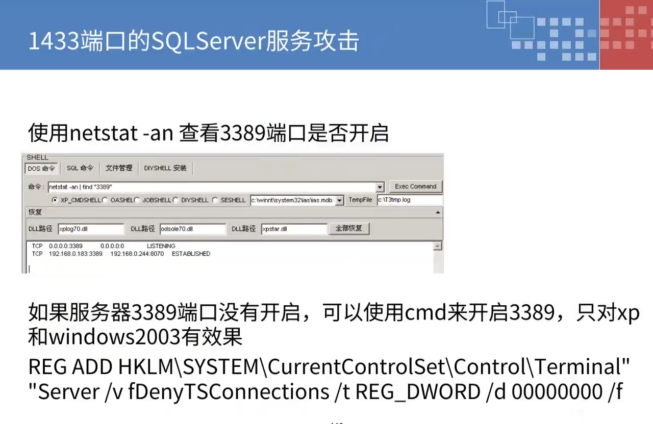 openssh；1433端口；3306；80/8080；ARP和DNS；_系统调用_59