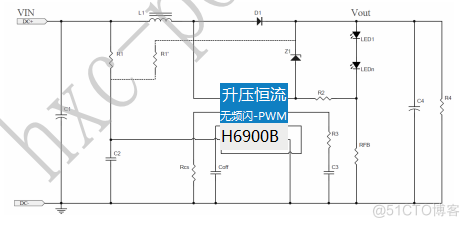 惠海H6900B 12V升压24V 60V  5V升压12V芯片 DC-DC LED恒流驱动IC 300W大功率 _LED恒流驱动IC