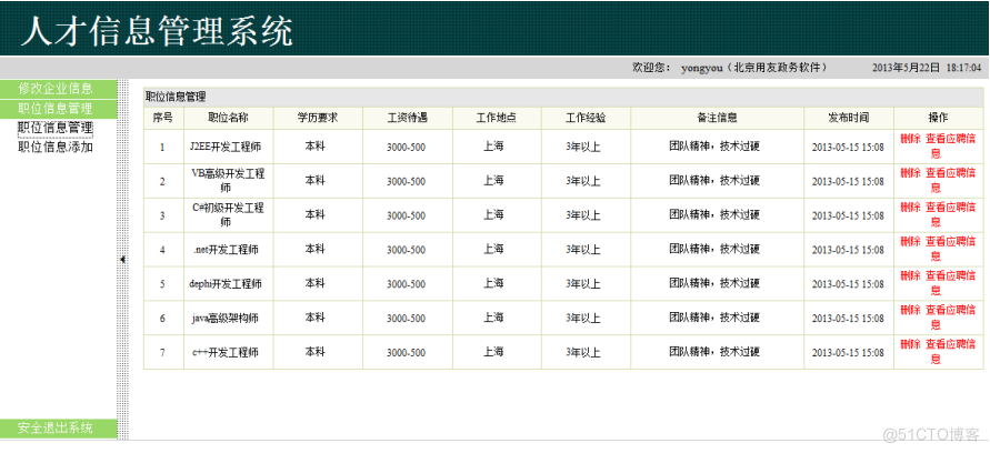 基于ssh招聘就业网站的计算机毕设_数据库_14