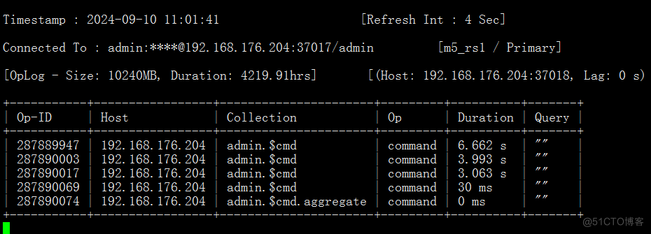 实时监控MongoDB运行状态，就像你在MySQL里，执行show processlist一样_服务器