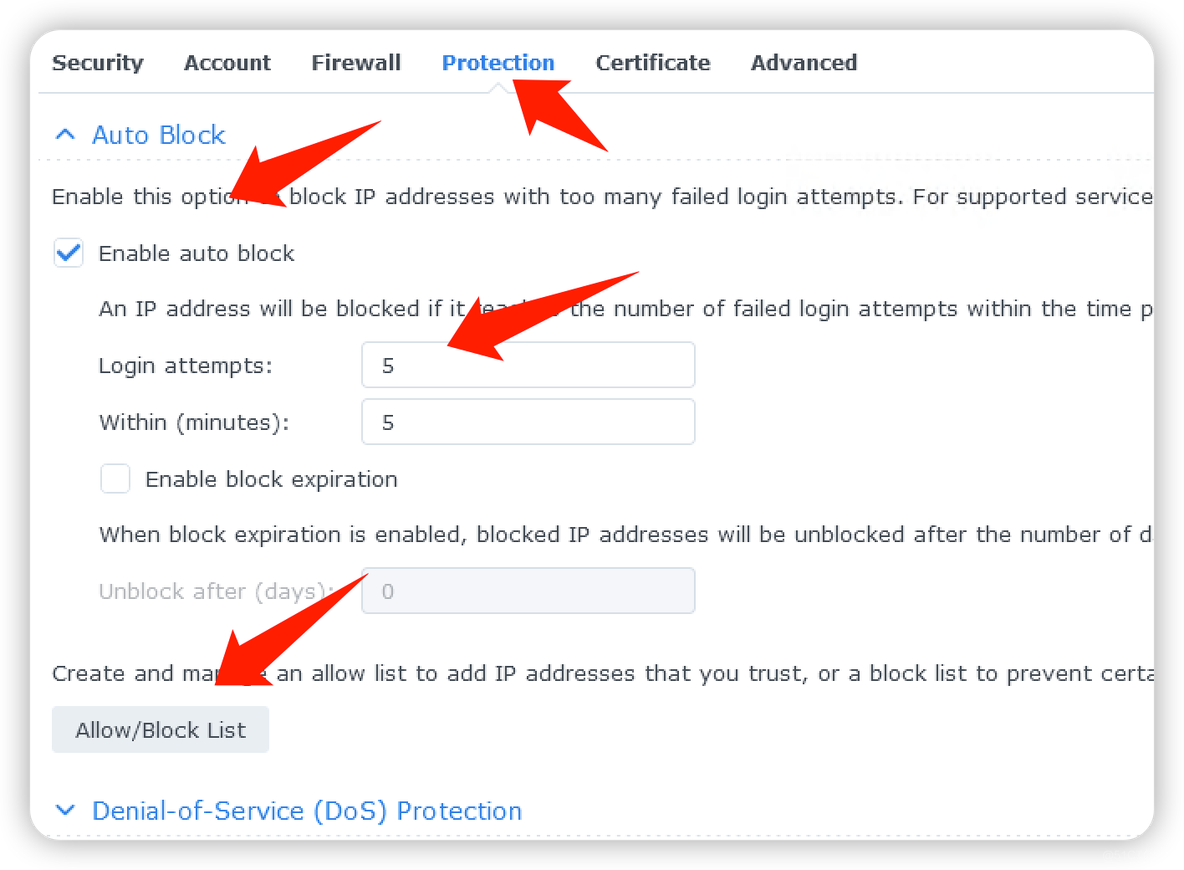 Synology启用防火墙_安全_03