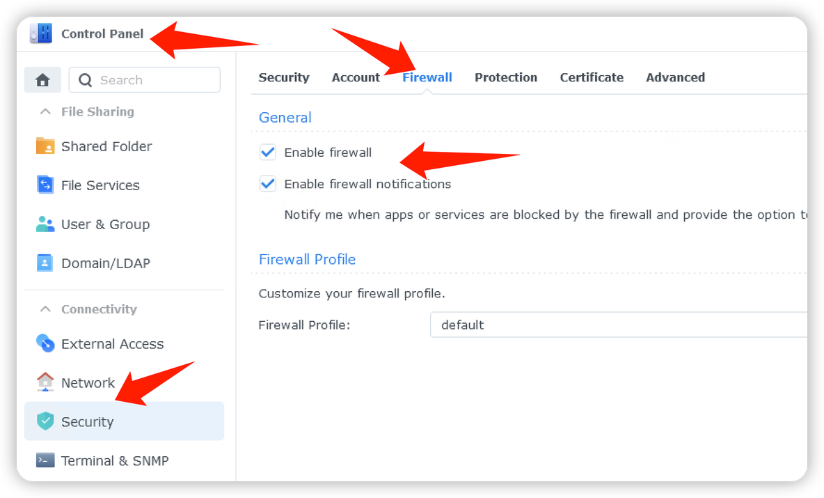 Synology启用防火墙_NAS_02