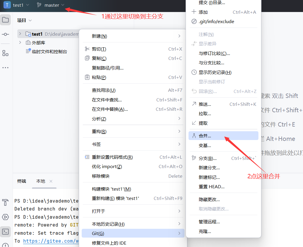 Git 分支 使用Idea 创建 合并 删除_git分支_04