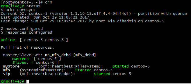 分布式高可用存储（drbd+corosync+pacemaker+MooseFS）_drbd   corosync_08