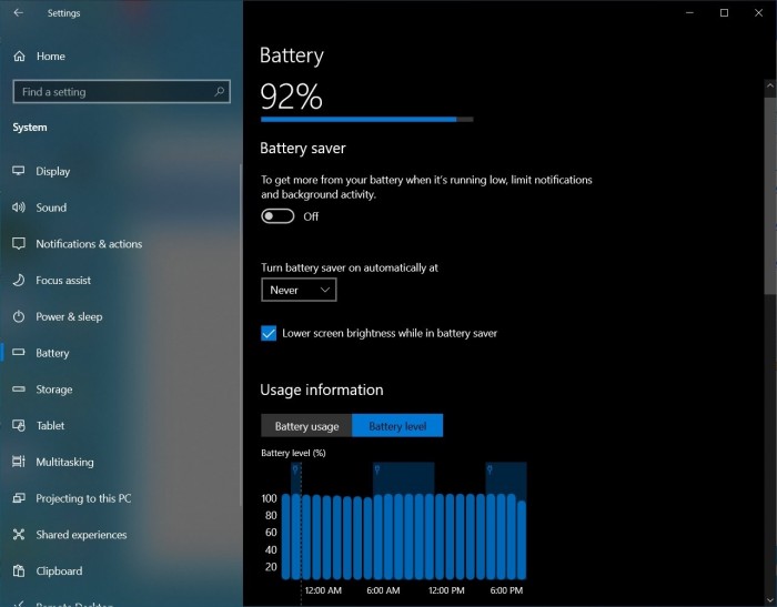 微软为Windows 10开发新电池设置：将于今年下半年抵达
