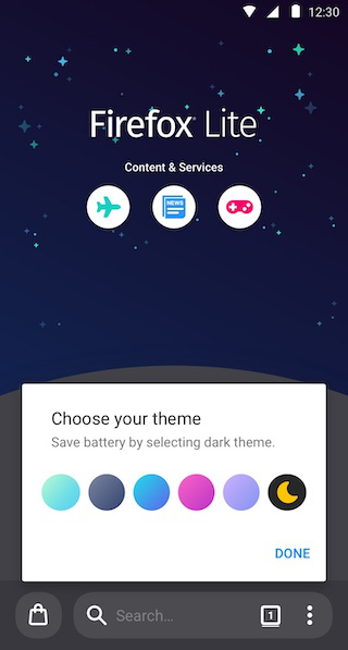 FirefoxLiteChooseTheme