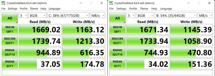 Win10（左）和Win11的性能对比