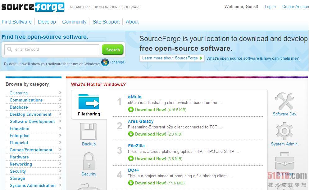 SourceForge.net首页截图
